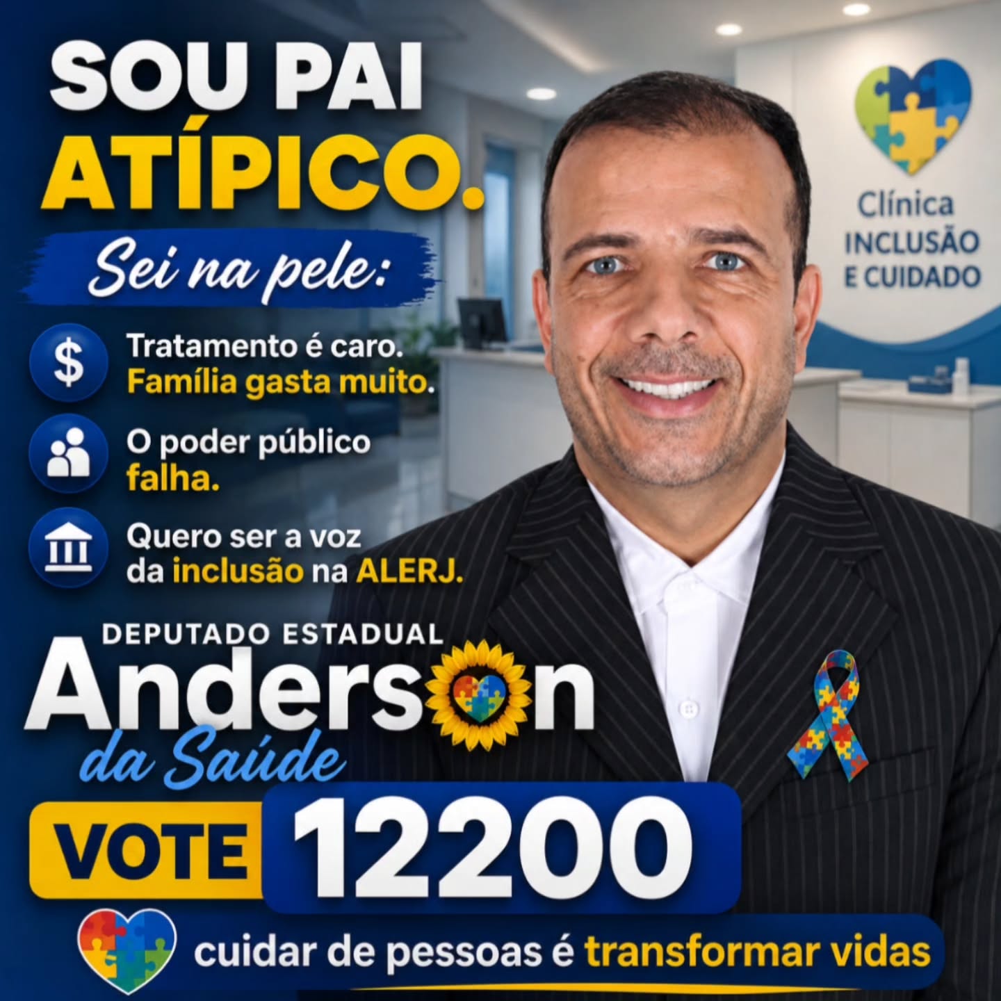 Arte principal da campanha de Anderson da Saúde